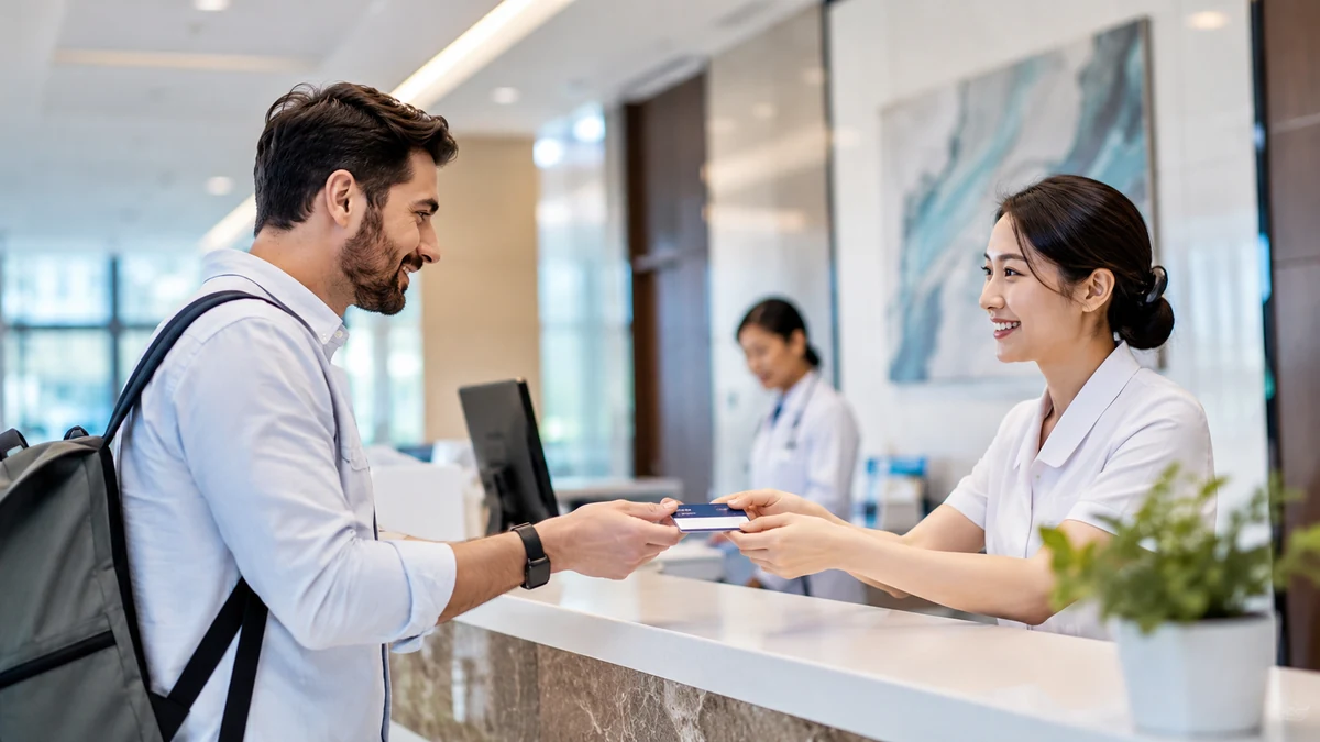 International patient paying for medical care in China