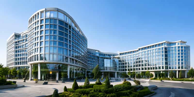 Modern hospital building