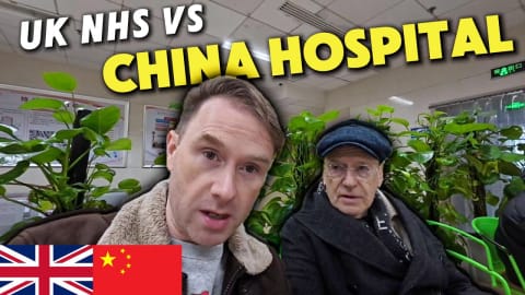 A foreign family visiting a hospital in China