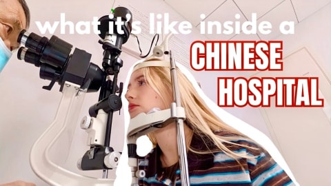 An international visitor receiving a health check in China
